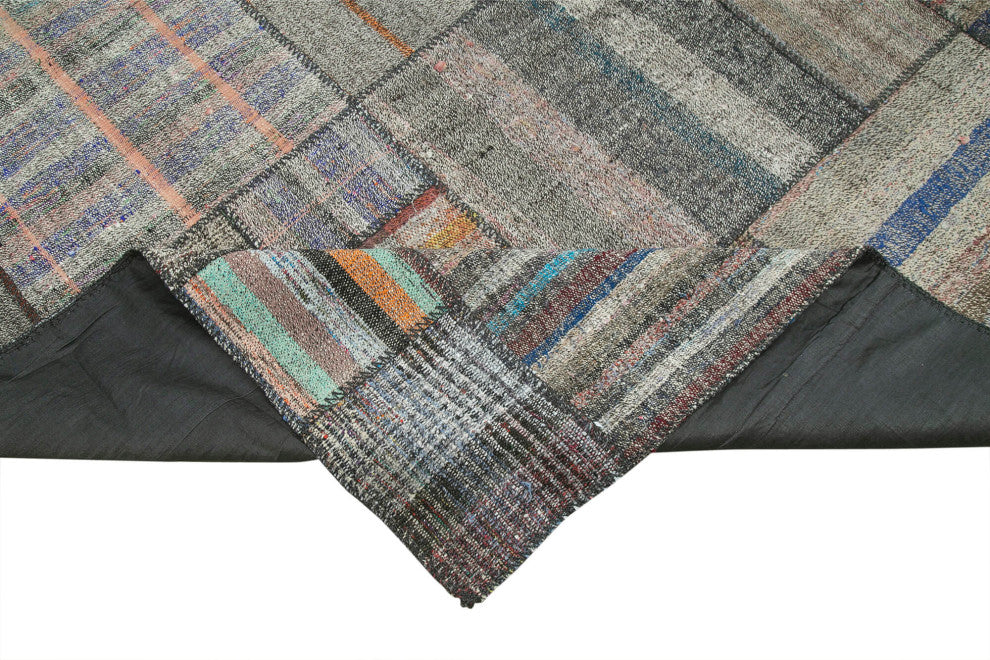 Rug N Carpet - Handmade Oriental 10' 10'' x 13' 7'' Rustic Patchwork Kilim Rug