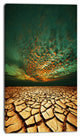 Drought Land under Blue Sky, Oversized Landscape Canvas Art, 16"x32"