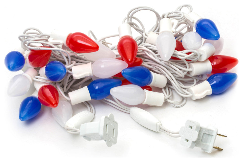 Vickerman X8Wc761 25 Red-White-Blue C7 Led With Wire, 16' Christmas Light Strand