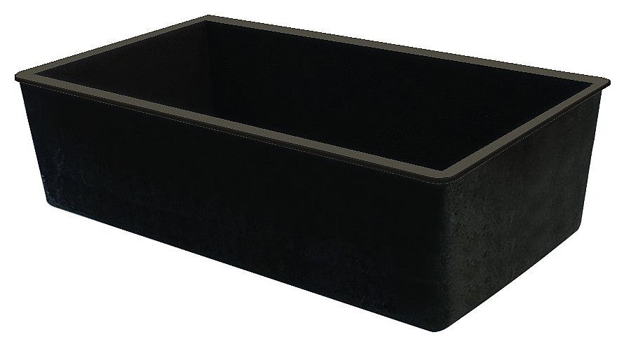 Transolid Zero 30"x18" silQ Granite Single Bowl Kitchen Sink, Espresso