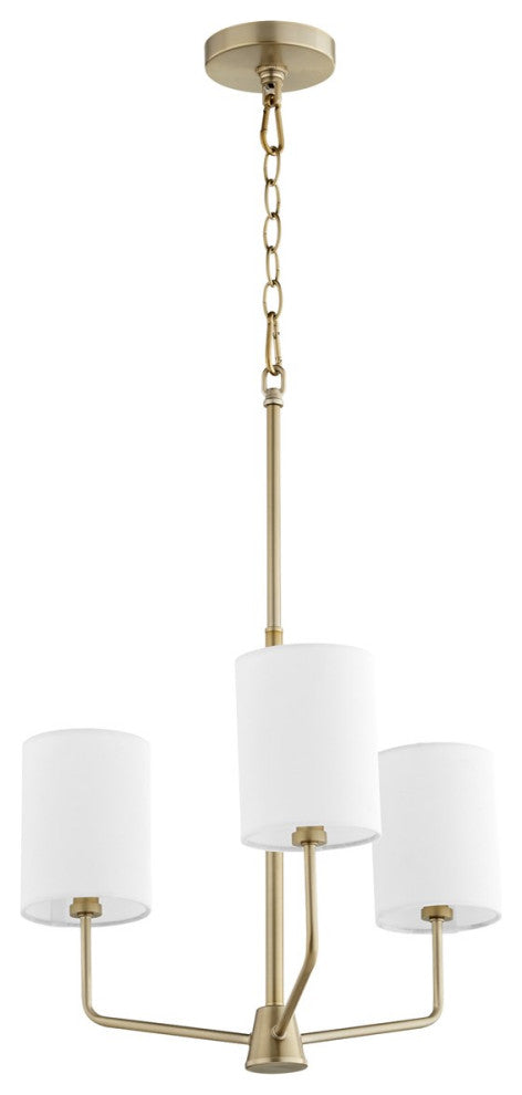 Quorum Harmony 3-Light Chandelier 657-3-80, Aged Brass