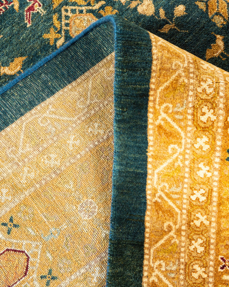 Mogul, One-of-a-Kind Hand-Knotted Area Rug Green, 12' 2" x 15' 2"