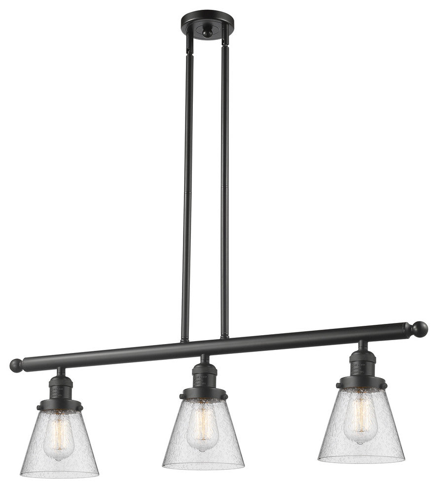 Franklin Restoration Small Cone 3 Light Island Light, Oil Rubbed Bronze, Seedy