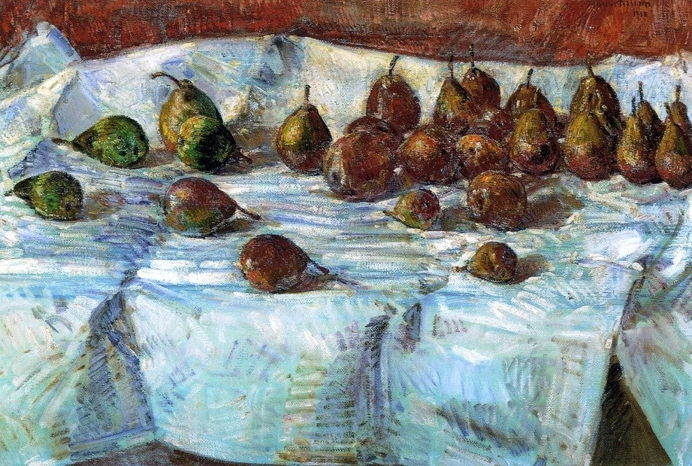 Frederick Childe Hassam Winter Sickle Pears, 18"x27" Gallery Wrapped Canvas