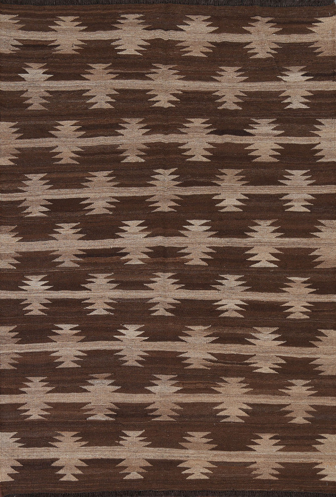 Natural Dye Tribal Kilim Oriental Wool Area Rug Flat-woven Tribal Carpet 5x7