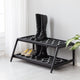 Double-Tier Black Stand With 3-Pair Rubber Boot Trays San Tropez
