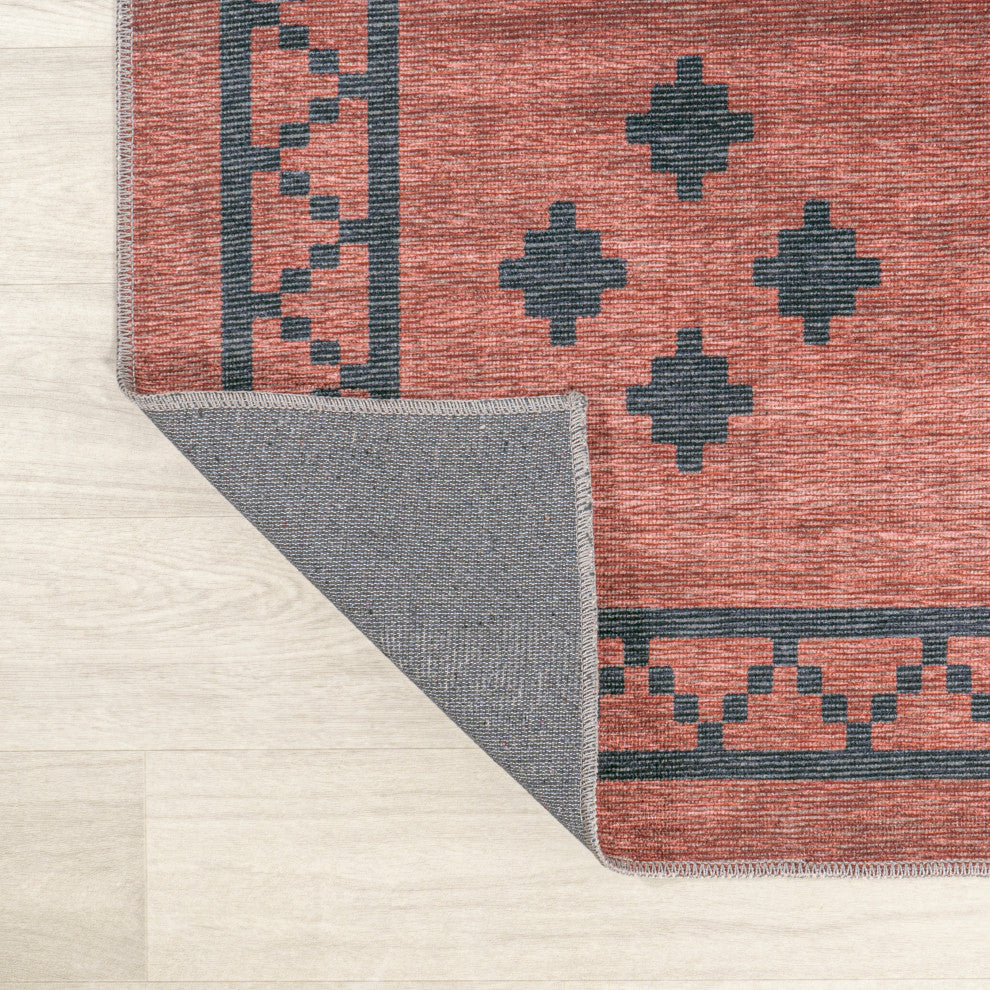 Korsa Geometric Medallion Machine-Washable Area Rug, 4x6