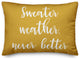 Sweater Weather Never Better Lumbar Pillow, Mustard, 14"x20"