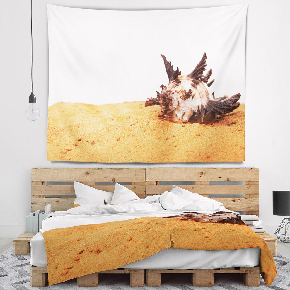 Large Sea Shells on Sand Seascape Wall Tapestry, 92"x78"