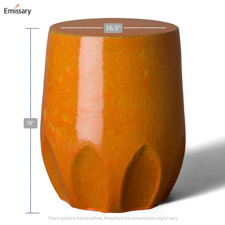 Calyx Stool, Bright Orange 16.5 x18