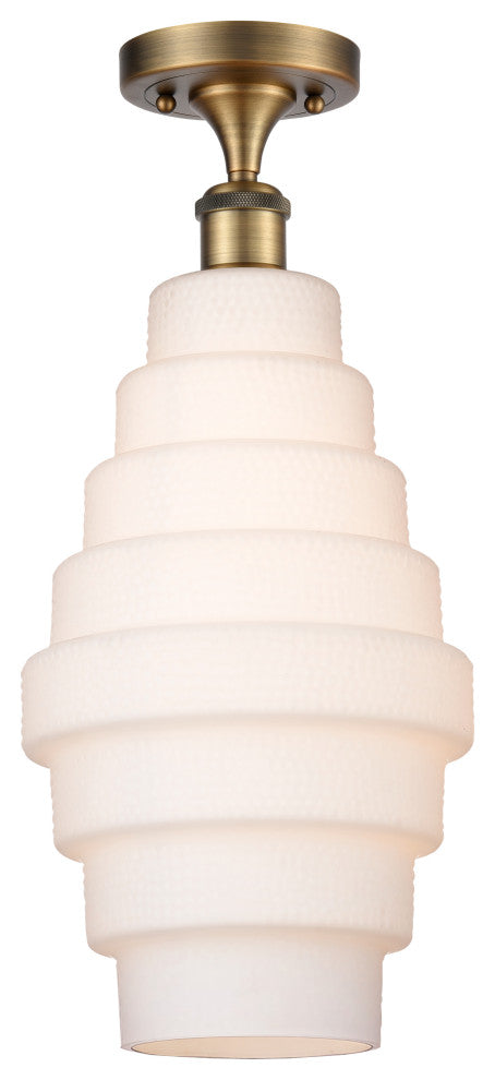 Innovations 516-1C-BB-G671-8 1 Light Semi-Flush Mount, Brushed Brass