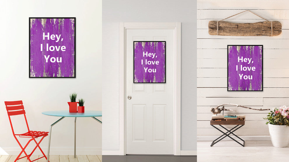 Hey I Love You Inspirational, Canvas, Picture Frame, 13"X17"