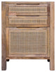 Benzara UPT-272544 Cottage Mango Wood Storage Cabinet Table, 3 Drawers, Brown