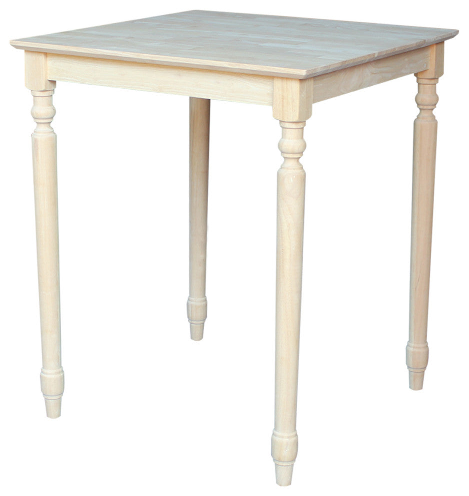 Solid Wood Top Table - Turned Legs