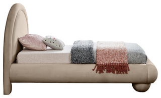 Madrid Upholstered Bed, Taupe, Twin, Velvet