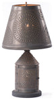Fireside Lamp with Chisel Shade in Blackened Tin