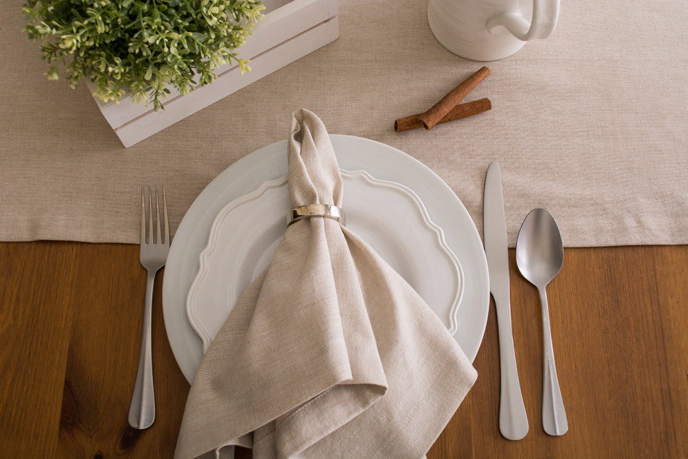DII Natural Solid Chambray Table Runner 14"x72"