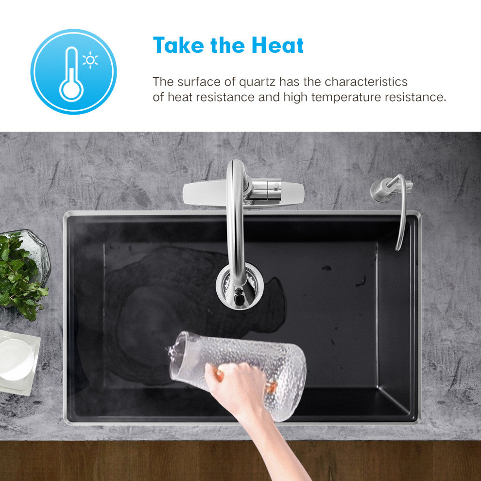 HIGOLD Single Bowl Undermount Kitchen Sink, Black