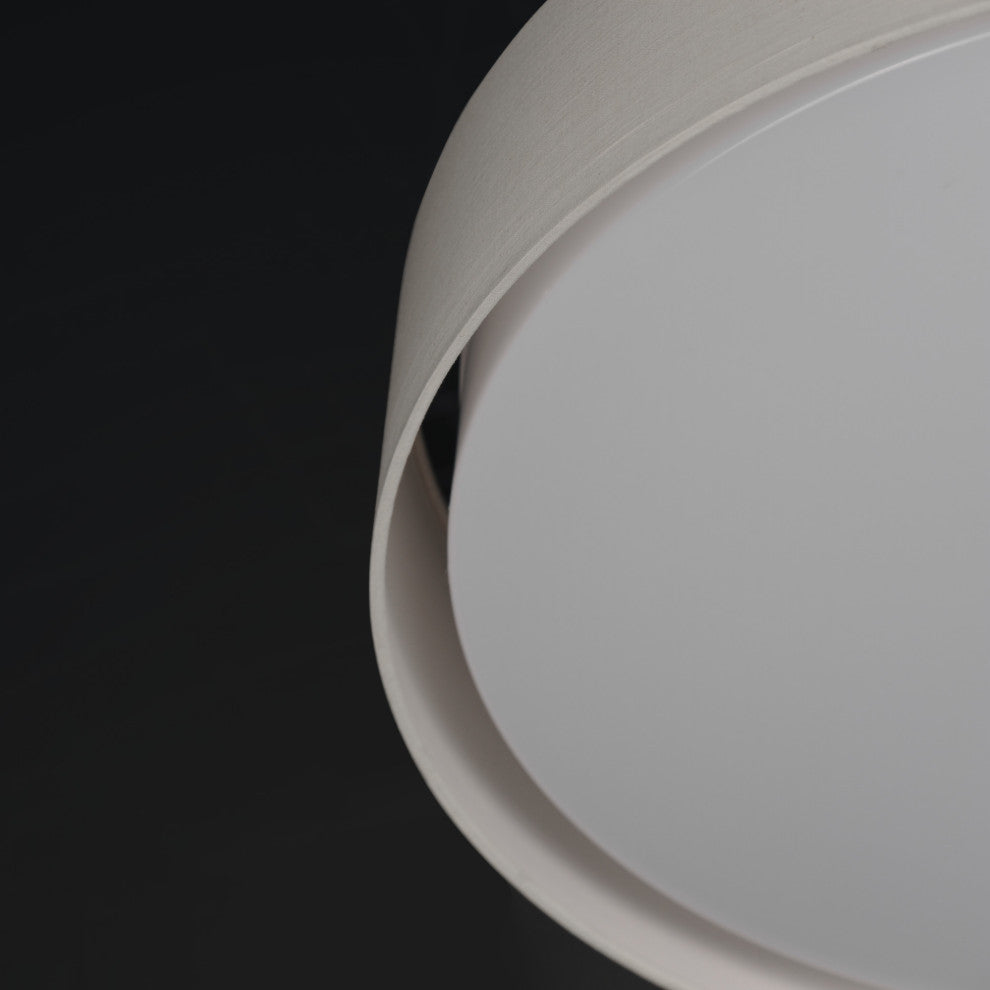 Maxim 10227 Prime 25"W LED Flush Mount Drum Ceiling Fixture - Grass Cloth