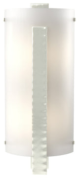 Forged Vertical Bar 18" Wall Sconce, Sterling