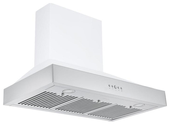 36 in. 600 CFM Wall Mount Pyramid Range Hood in White