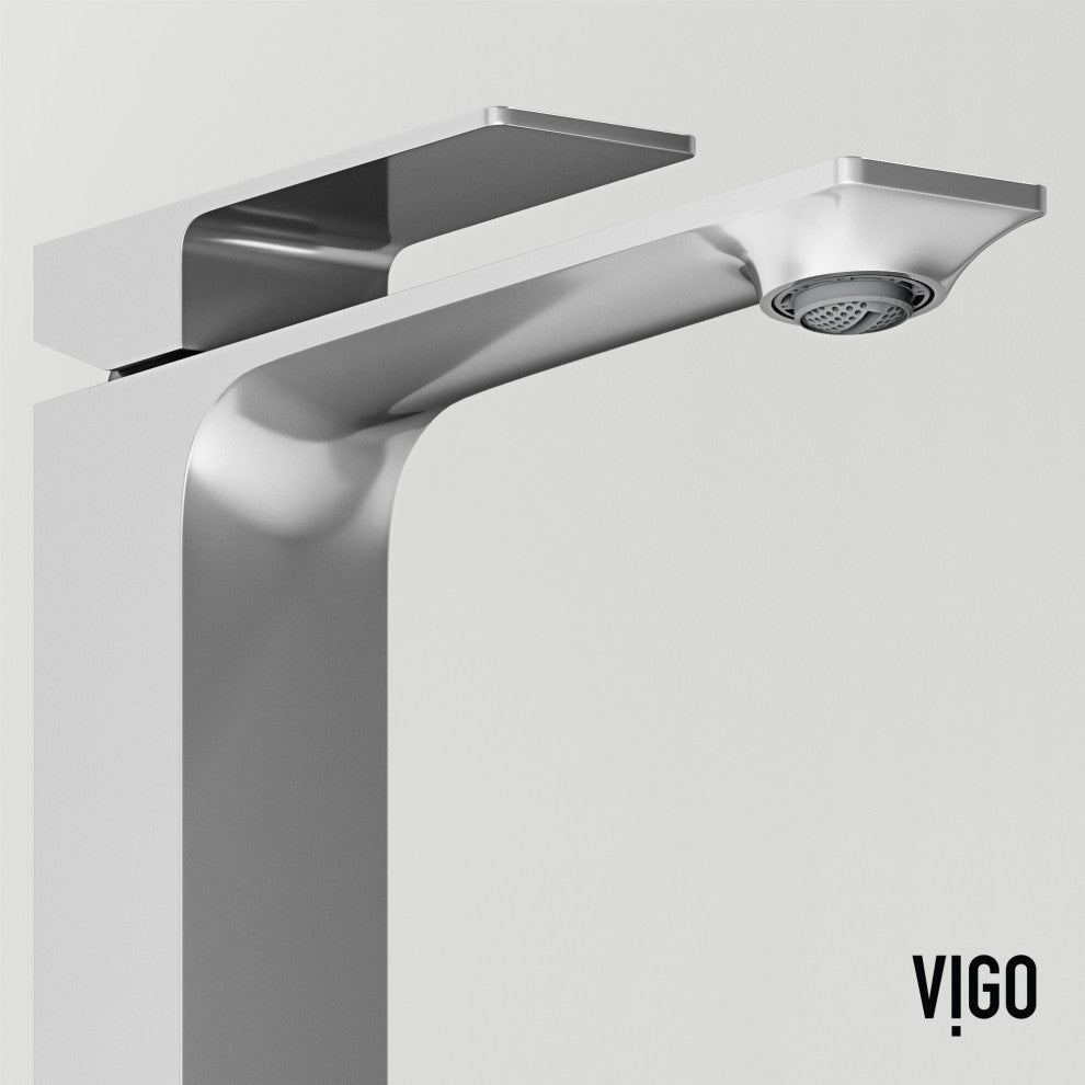 VIGO Dunn 11" H Single Handle Single Hole Bathroom Vessel Faucet, Chrome