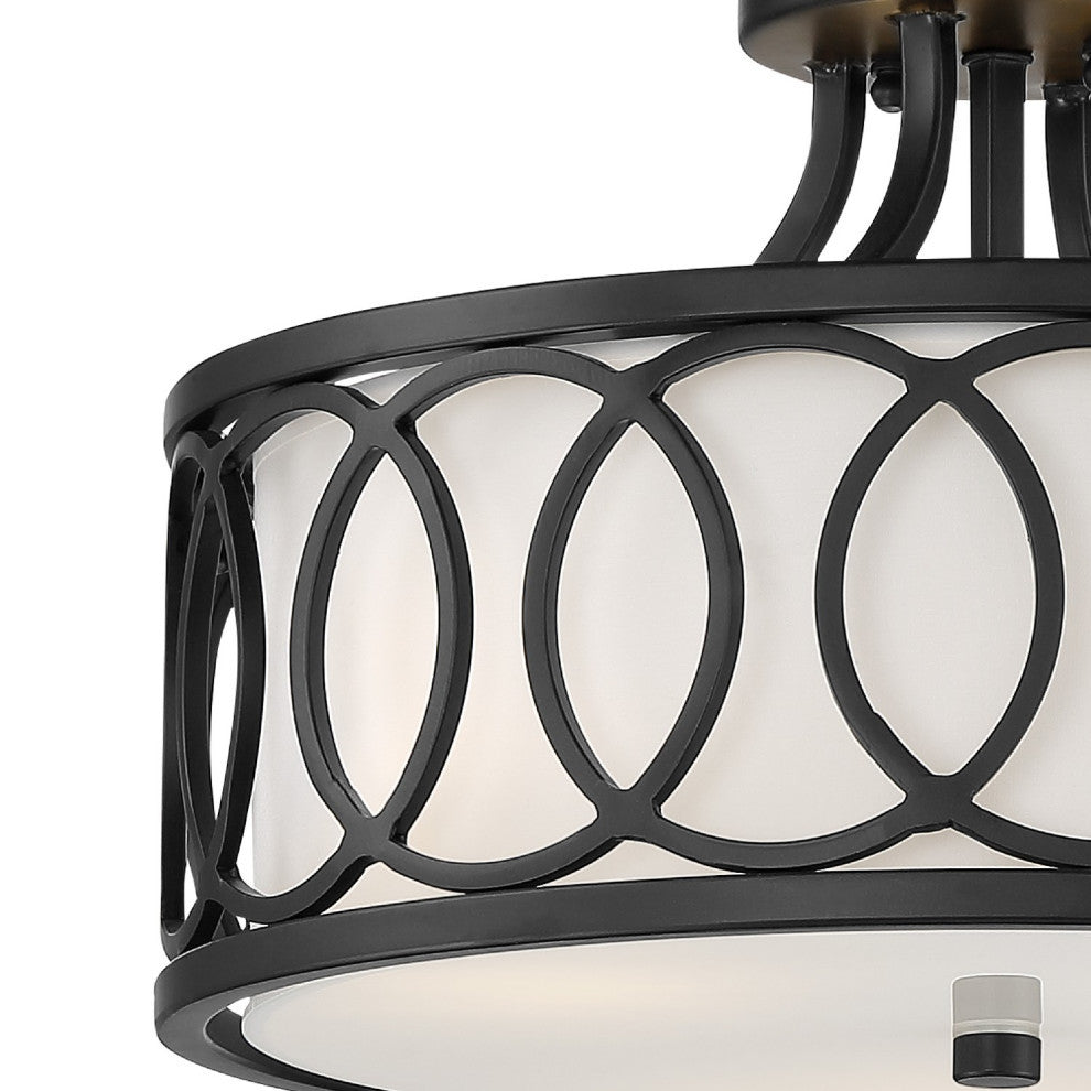 Graham 3 Light Ceiling Mount in Matte Black