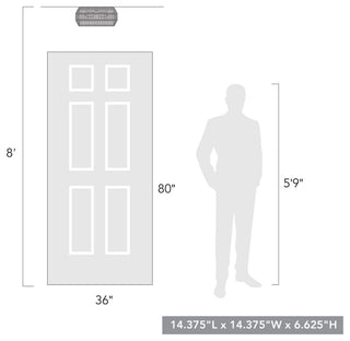 Golden Lighting 6073-OFM Seabrooke 2 Light 14"W Outdoor Flush - Natural Black /