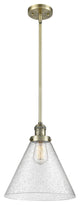 1-Light X-Large Cone 12" Pendant, Antique Brass, Glass: Seedy
