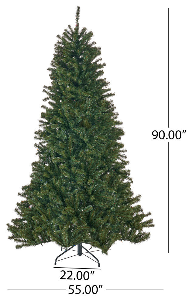 7.5' Noble Fir Artificial Christmas Tree, Pre-Lit Multi-Colored