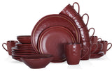 Stone Lain Clara Porcelain 32 Piece Dinnerware Set, Burgundy