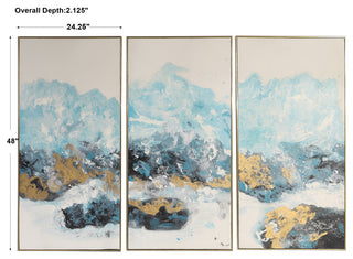 New Uttermost Crashing Waves Abstract Art, 3-Piece Set