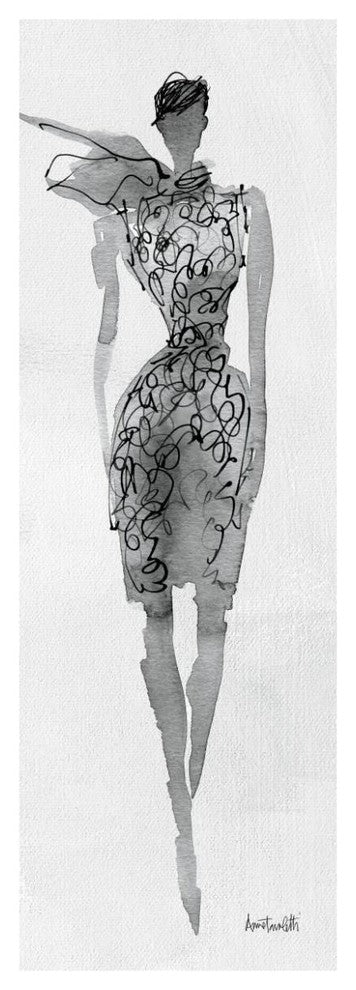 "Fashion Sketchbook VIII" Digital Paper Print by Anne Tavoletti, 26"x74"