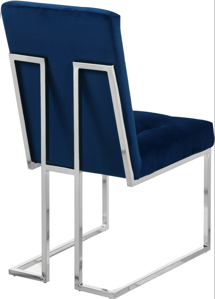 Alexis Velvet Upholstered Dining Chair (Set of 2), Navy