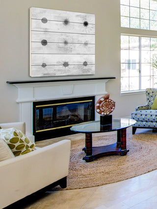 "Grey Flowers" Wall Art on Wood, 40"x40"