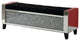 Benzara BM251182 Mirrored Bench With Tufted Fabric Seat/Faux Diamonds, Silver