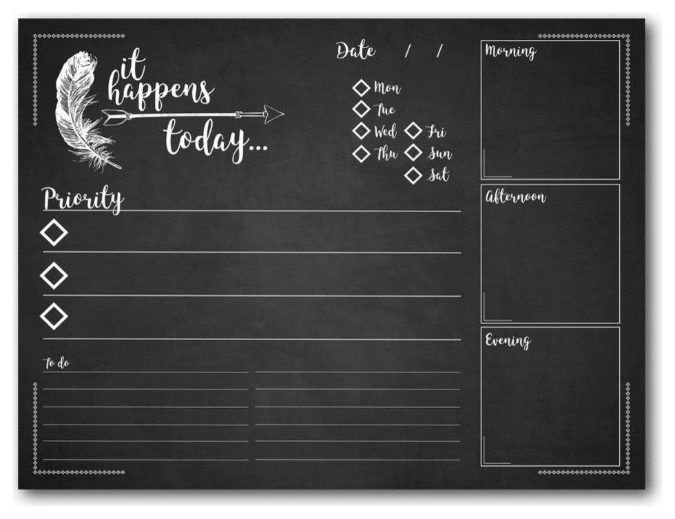 R2H Methods 'It Happens Today' Dry Erase Daily Planner on ArtPlexi