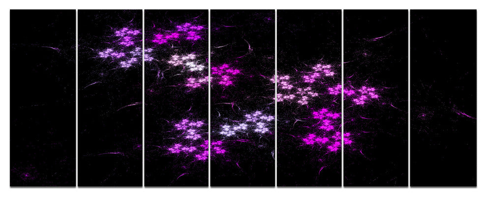 Placer Stars in Distant Galaxy, Abstract Wall Art Canvas, 83"x32", 7 Panels