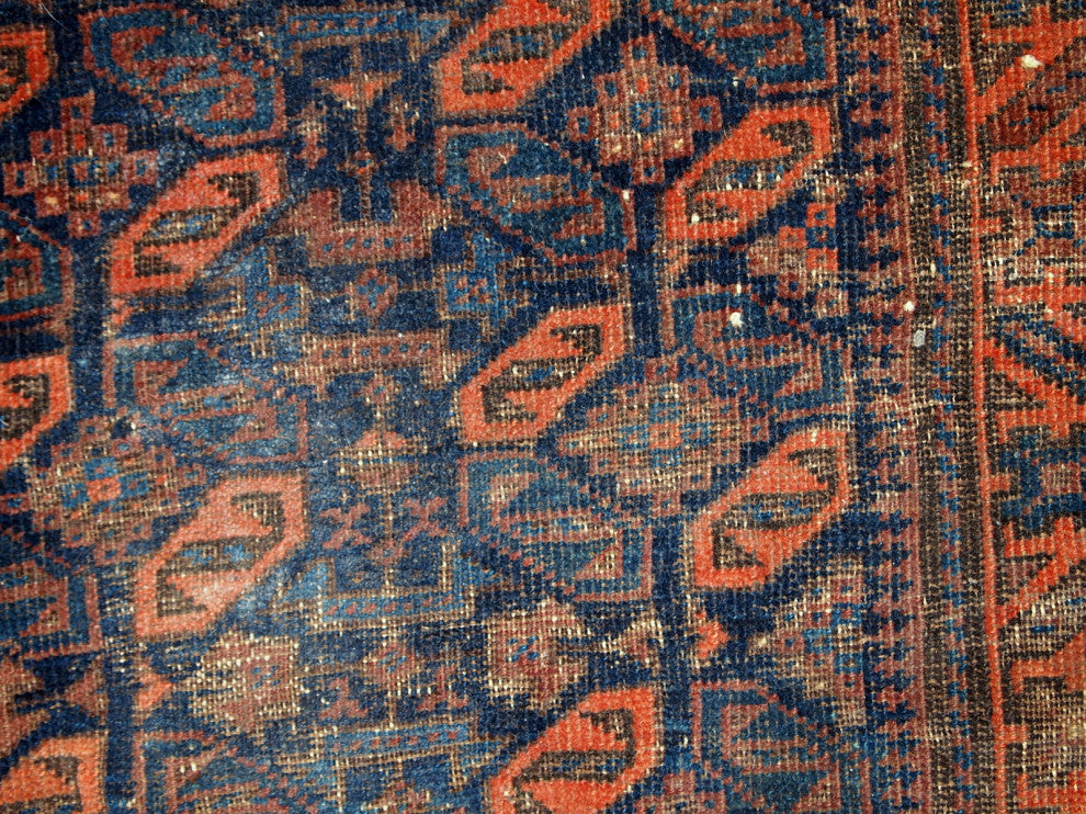 Handmade antique Afghan Baluch bagface 2.4' x 2.6' ( 74cm x 79cm) 1880s