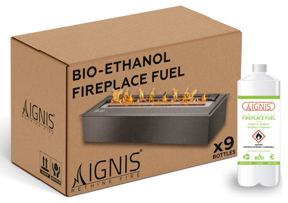 Ethanol Fireplace Fuel for Indoor/Outdoor Ventless Biofuel Fireplaces
