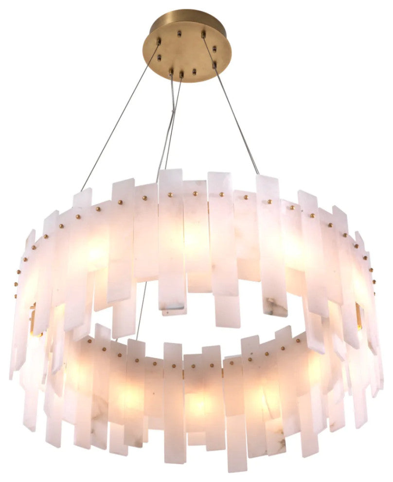 Alabaster Modern Chandelier, Eichholtz Pizzorni