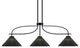 Cavella 3 Light Island Light, Matte Black Finish, 12" Black Matrix Glass