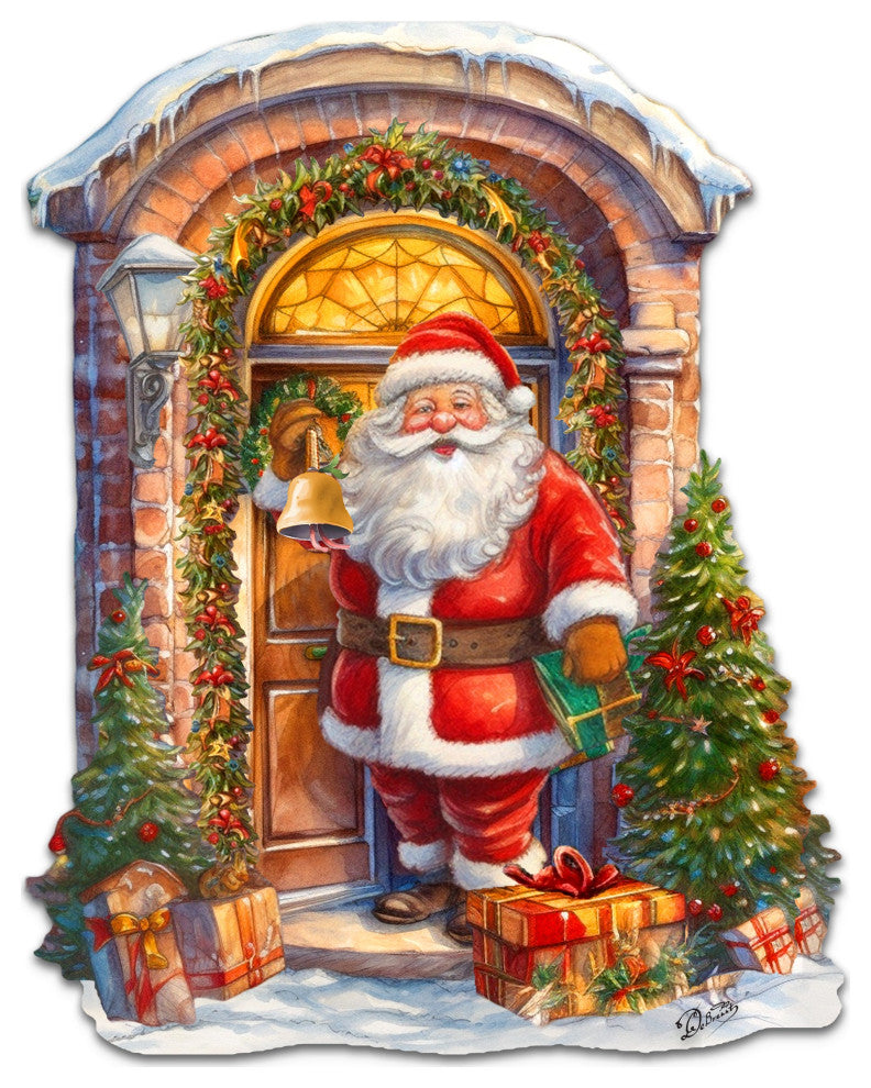 Knocking the door Santa Holiday Door Decor Christmas Decor