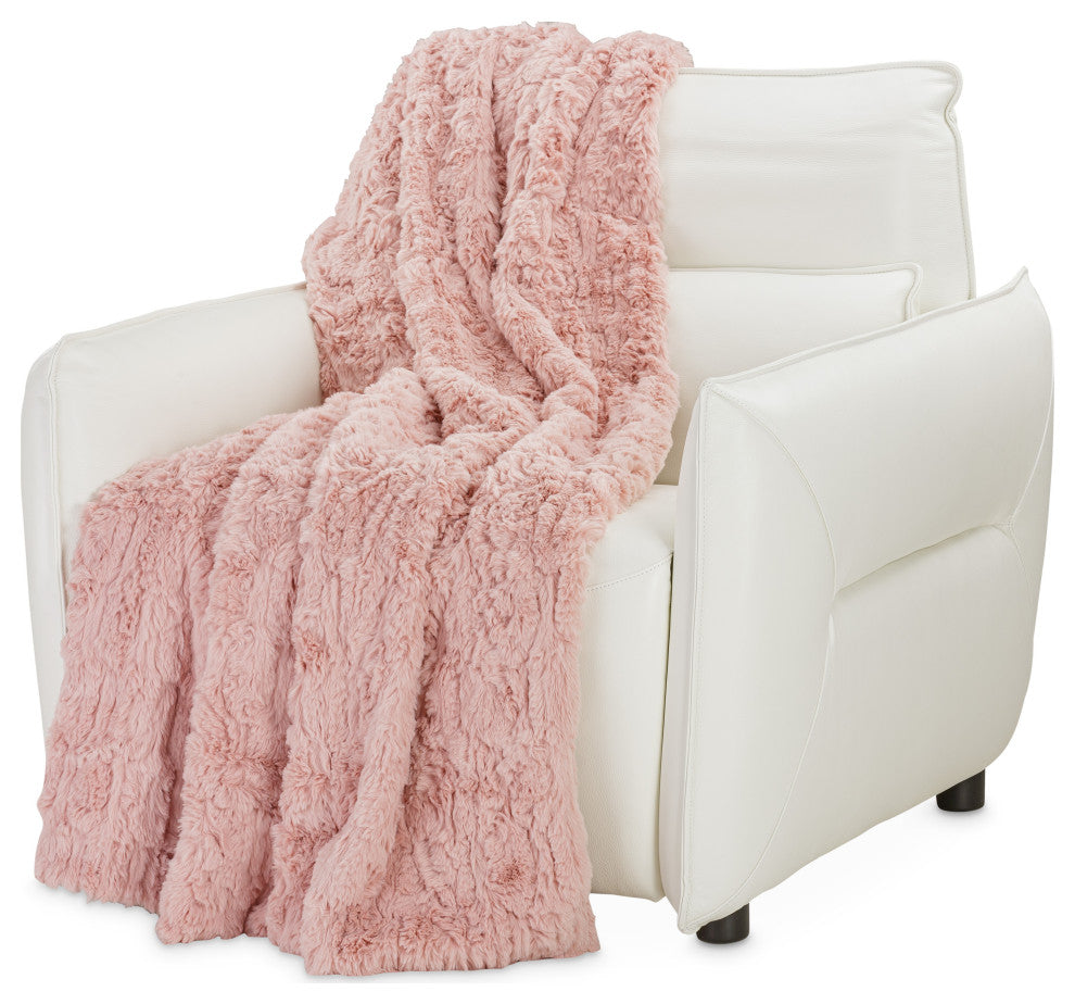 Gretta 54" x 72" Faux-Fur Throw - Quartz