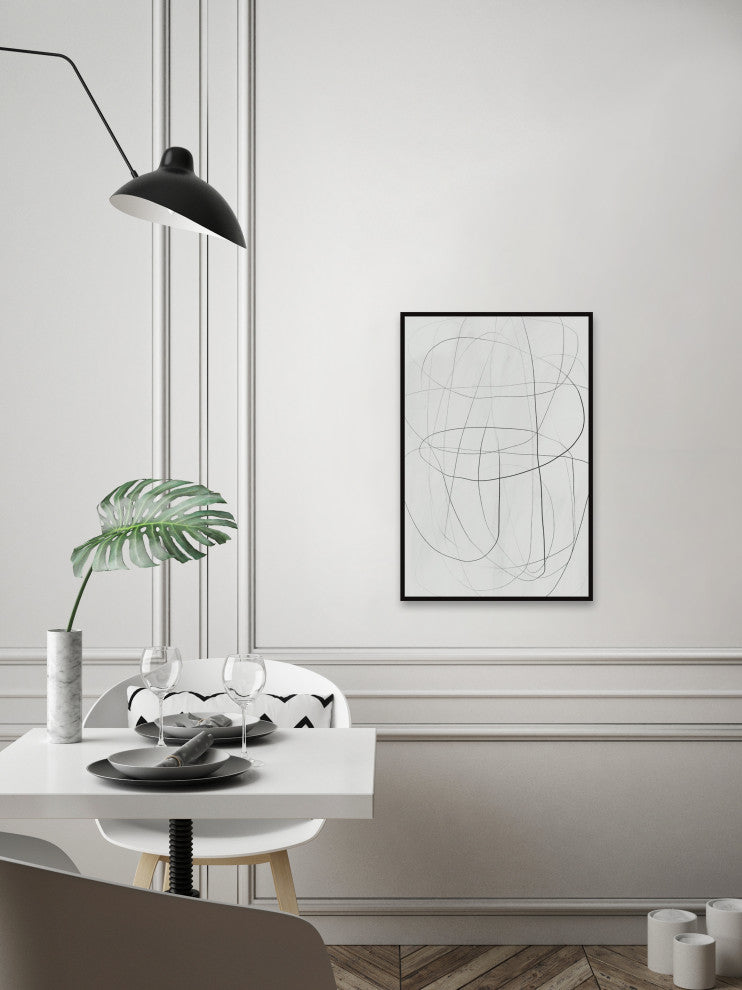 "Complex Lines" Floater Framed Painting Print on Canvas