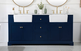 Elegant Decor VF60272DBL 72" Double Bathroom Vanity, Blue