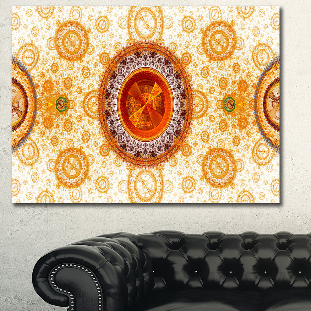 Yellow Psychedelic Relaxing Art, Oversized Abstract Canvas Art Print, 60x40
