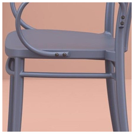 Pangea Home Fred Modern Wood Veneer & High Polished Steel Side Table in Walnut