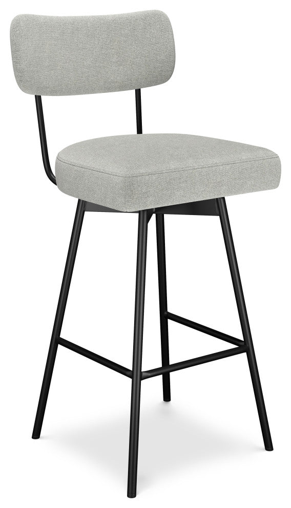 Giselle Swivel Bar Stool, Set of 2, Light Gray