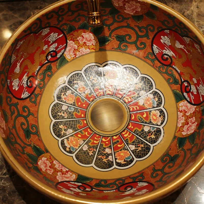 Aprilia Ancient Art Ceramic Bathroom Sink
